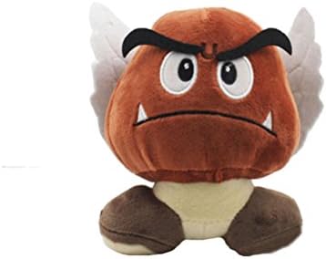 Super Mario Bros Plush New Goomba Doll with Wing Soft Stuffed Plush Toy Anime Collection Birthday Gifts 4.7 Inch/12cm Tall
