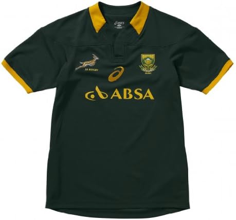 ASICS Springboks Home 2014 Supporters Junior Rugby Jersey, Bottle Green, Age 15-16