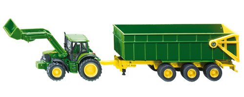 Siku 1843 - John Deere mit Frontlader und Anhnger (farblich sortiert)