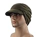Home Prefer Winter Warm Skull Cap Outdoor Windproof Fleece Earflap Hat with Visor (Olive Green)