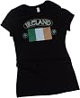 Ireland Flag Crop Sleeve Fitted Juniors T-Shirt