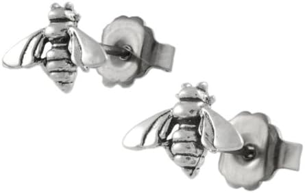 Sterling Silver Honey Bee Post Earrings