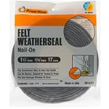Frost King S214/17H Felt Weather-Strip 1-1/4-Inch by 3/16-Inch by 17-Feet, Grey