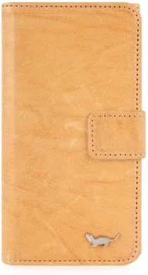ForestGreen Genuine Lamskin Wallet Case for iPhone 5 and iPhone 5s - Retail Packaging - Camel Beige