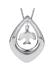 Stuller Sterling Silver 1/10 ct tw Diamond Dove 18" Necklace