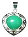 Chrysoprase and Sterling Silver Heart Pendant