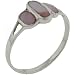 Sterling Silver Pink Triple Oval Moonstone Ring (size 7,8)