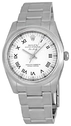Rolex Airking White Roman Numeral Dial Domed Bezel Mens watch 114200WRO