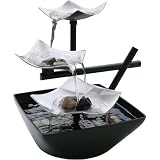 Homedics WFL-SLVS Envirascape Silver Springs Illuminated Relaxation Fountain with Natural Stones