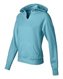 Pigment-Dyed Ladies' Frayed Hooded Pullover