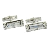 Cuff Links Pair Sterling Silver Crystal Gemstone (cflng249)