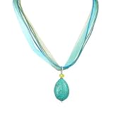 Necklace - N129 - Genuine Turquoise Semi Precious Gemstone and Fire Polished Bead on 5i-Strand...