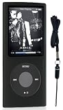 Black Color Apple iPod nano 4G (4th Generation) Silicone Skin Case with Black Armband & Black Color Lanyard