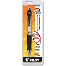 Pilot Q7 Retractable Needle Point Gel Ink Rolling Ball Pen, Fine Point, Chromium Barrel, Black Ink (36292)