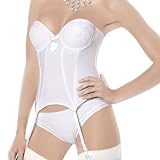 Bustier with gel filled underwired moulded cups, soft bones, detachable suspenders and straps, silicone bands by Leilieve from Italy