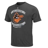 MLB Men's Baltimore Orioles 1965-1966 Cooperstown Legendary Victory Short Sleeve Basic Tee (Charcoal Heather, X-Large)