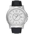 Timex 2G911 Men's Silver-Tone Stainless Steel Easy To Read White Dial Watch with Black Genuine Leather Strap