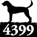 Metal Cut American Foxhound Dog Address Sign with Customizable House Numbers
