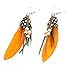 Nature Feather Earring Cute Handmade Goose Feather Super Light Boho Dangle Earrings for Women Girls Valentine's day Mother's day Gift