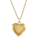 14k gold heart locket with diamond
