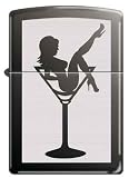 Sexy Lady in Martini Glass Zippo Lighter