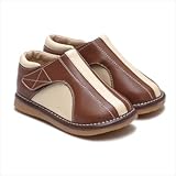 Boy Squeaky/Dress Shoes, Brown/Blue, European-style, Removable Squeaker (Toddler/kid/children)