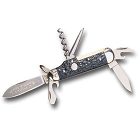 Boker Camp Knife Derlin Foldable Two Blades Can Opener Cap Lifter Punch Screw Screwdriver by