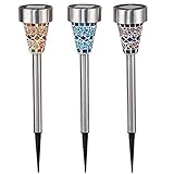 Topjoy ソーラー ガーデンライト 太陽エネルギ 光センサー内蔵 自動点灯/消灯 電源不要 屋外 防水 ledイルミネーションライト お庭/花壇/玄関先などに最適 3本セット