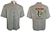 Go Barefoot 100% Silk, Ivory Colored, Embroidered Short Sleeve, Banded Collar, Contemporary Style Men's Shirt with Batch Pockets, Side Vents and Matching Coconut Buttons - Endless Summer