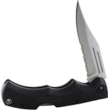 Old Timer MA2S Safe-T-Grip Folding Knife, 40-Percent Serrated with Nylon Sheath