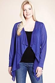 Plus Open Front Pleated Oblong Cardigan
