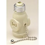 Two Outlet Socket Adapter with Pull Chain