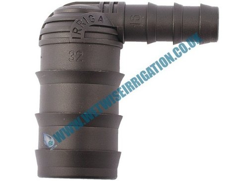 Pipe Fitting - 32mm - 16mm Barbed Reducing Elbow Connector (2 pack), Irrigation Pond Feature