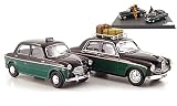 Set Taxi Piazza San Pietro: Alfa Romeo Giulietta, Fiat 1100 plus two figures, 1956, Model Car, Ready-made, Rio 1:43IMAGE