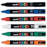 Brand New. uni Posca PC5M Marker Medium Tip Line Width 1.8-2.5mm Assorted Ref 5014013-01 [Pack 6]