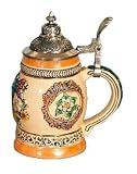 German Beer Stein with Alpine Flowers (6.5