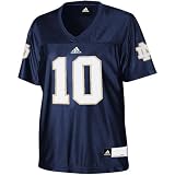 NCAA adidas Notre Dame Fighting Irish #10 Women's Replica Football Jersey - Navy Blue (Medium)