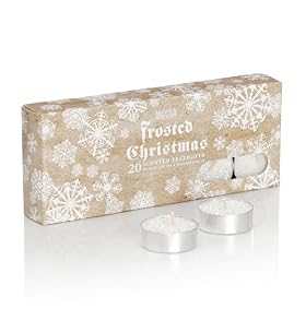 20 Frosted Christmas Glitter Scented Tealights