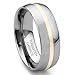 8MM Tungsten Carbide 14K Gold Inlay Dome Wedding Band Ring Size 7-14