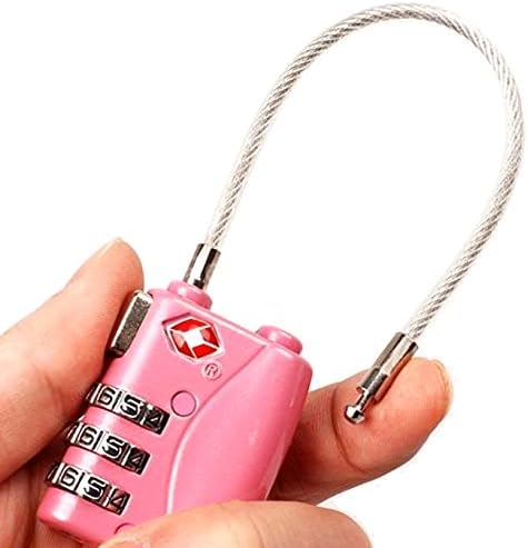 Safety Suitcase Breast Cancer Research Foundation TSA Resettable Luggage Code Combination Lock Flexiable Steel Cable Travel Pink