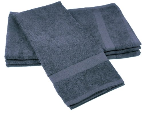 Towels by Doctor Joe (DBS-16273-CHARI-2EA-2PK) Safe-2-Bleach Charcoal 16" x 27" Plush Cotton Salon Towel, (Pack of 2)