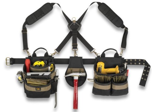 New Pro Electrician 6 Large 23 Leather Pocket Tool Belt Suspenders Free SHIP | eBay