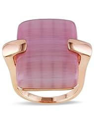Rose Gold Plated Sterling Silver Synthetic Light Purple Cats Eye Ring