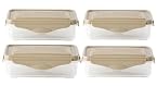 Plastic Food Storage Container with Taupe Snap Lid 14 oz (Set of 4)