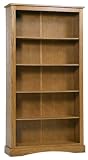 VERMONT TRADITIONAL OAK TALL BOOKCASE WITH FIVE SHELVES BY CENTURION PINE