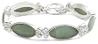 Sterling Silver Jade Link Bracelet, 7.25"
