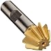 Niagara Cutter CH126 Single Angle Shank Type Chamfering Cutter, High Speed Steel, TiN Coated, Weldon Shank, 60 Degree Angle, 1" Cutter Diameter, 10 Tooth, 7/16" Width