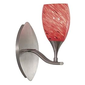 Kenroy Home Medici Brushed Steel w  Lava Glass One-Light Wall Sconce by Kenroy