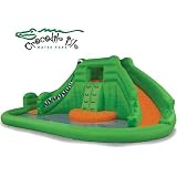Slip d Slide:Blast area Crocodile tropical isle Inflatable water recreation area with twin Slides through Blast Zone