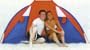 Sport Design Privacy Cabana Beach Shelter with Vents - Red & Blue